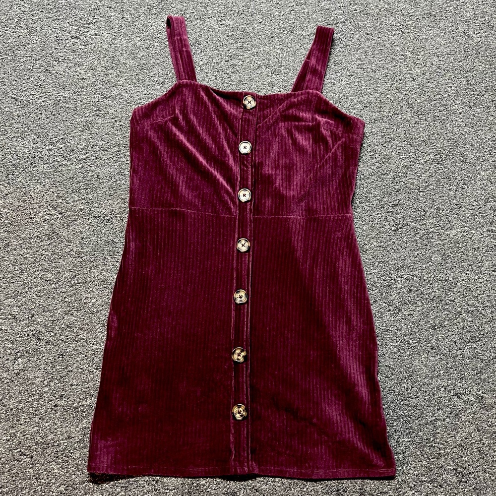 Burgundy Overall Dress